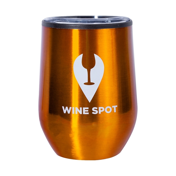 4.75" x 3" 12-ounce capacity stainless steel stemless wine glasses with... from ASI 62088 IDProductsource