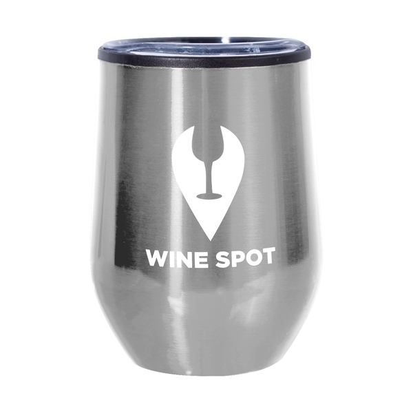 4.75" x 3" 12-ounce capacity stainless steel stemless wine glasses with... from ASI 62088 IDProductsource