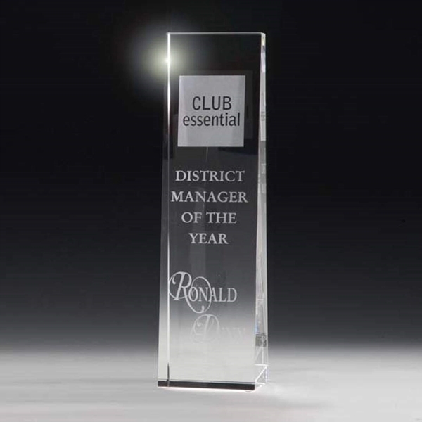 McKinley Tower optical crystal tower award.... from ASI 84592 St Regis Group / R S Owens & Co Inc