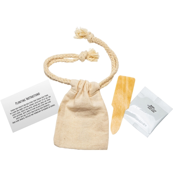 Garden seed kit in a drawstring pouch with one seed packet,... from ASI 54100 Fields Manufacturing Inc / Fields