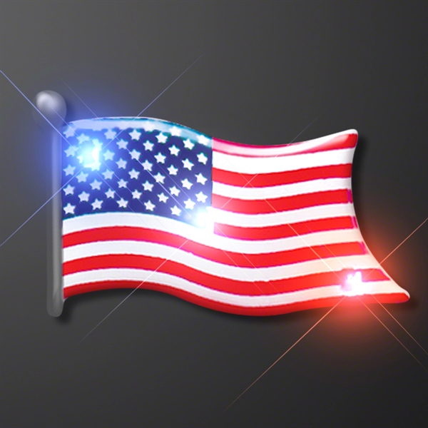 Blank or imprinted. American flag flashing pin with military clutch.... from ASI 34194 ALightPromos / Alight Promotional Products