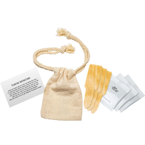 Garden seed kit in a drawstring pouch with three seed packets,... from ASI 54100 Fields Manufacturing Inc / Fields