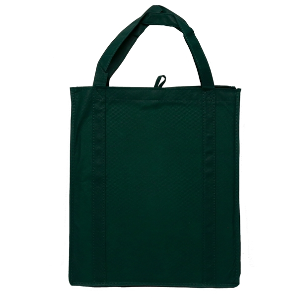 Durable non-woven shopper tote with plastic stability insert. Ideal for groceries,... from ASI 67075 Leprechaun Promotions, LLC