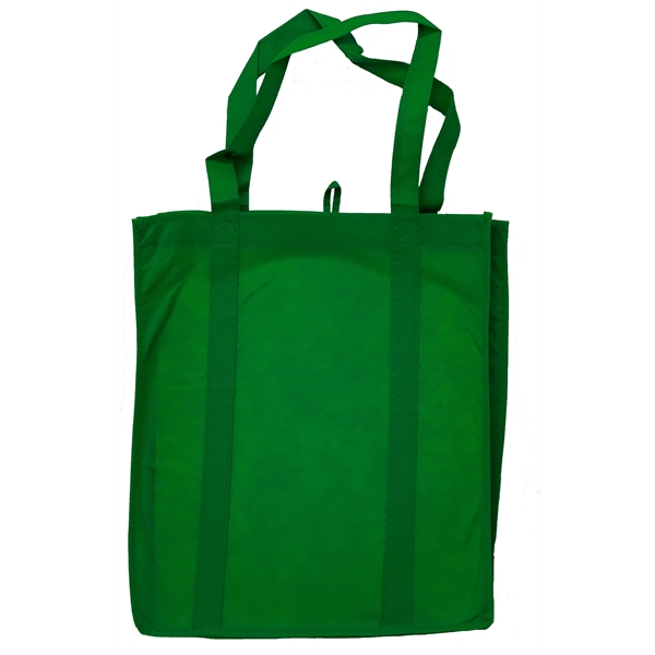 Durable non-woven shopper tote with plastic stability insert. Ideal for groceries,... from ASI 67075 Leprechaun Promotions, LLC