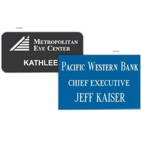 The Los Angeles Plastic name tag is the perfect 2-ply badge... from ASI 61966 HPG / Beacon Promotions HPG Gold