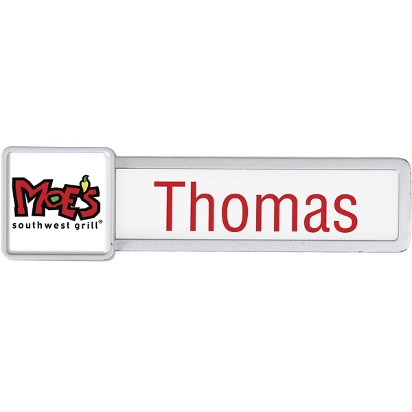 3 1/2" x 1" reusable name badge with oval shape at... from ASI 61966 HPG / Beacon Promotions HPG Gold
