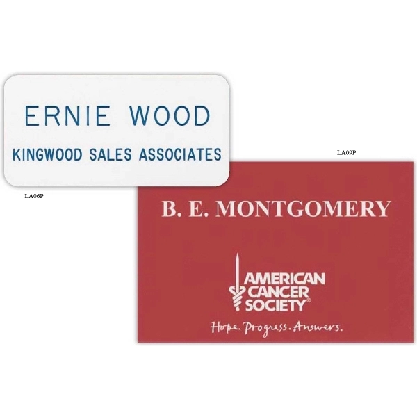 The Los Angeles Plastic name tag is the perfect 2-ply badge... from ASI 61966 HPG / Beacon Promotions HPG Gold