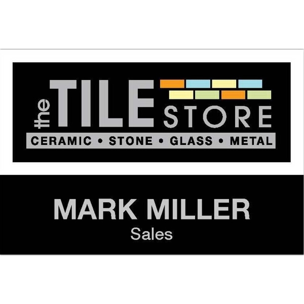 Custom Plastic name tag, 0-3 sq. in.... from ASI 61966 HPG / Beacon Promotions HPG Gold