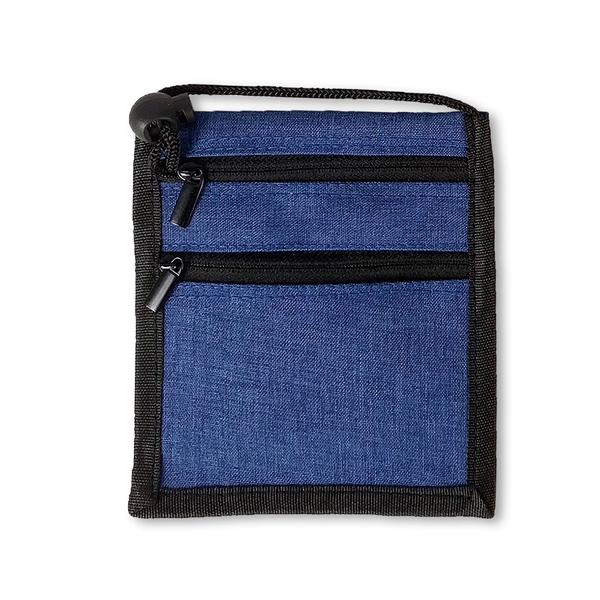 Stylish heathered dual zippered badge holder neck wallet... from ASI 34800 Alstar Creations / Alstar Line