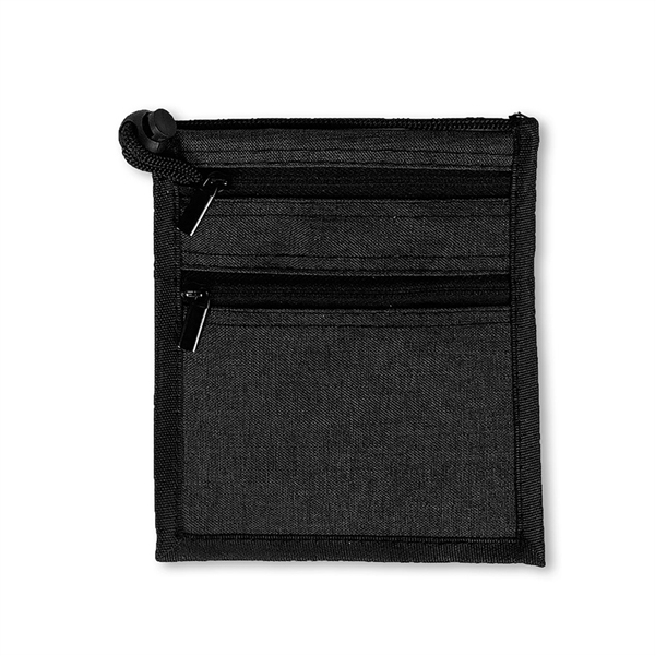 Stylish heathered dual zippered badge holder neck wallet... from ASI 34800 Alstar Creations / Alstar Line