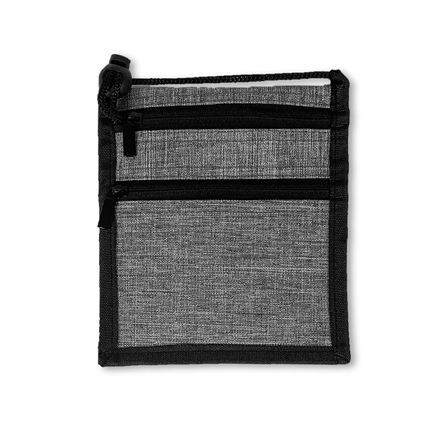 Stylish heathered dual zippered badge holder neck wallet... from ASI 34800 Alstar Creations / Alstar Line