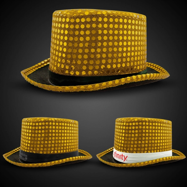 Sequined top hat with imprintable hat band.... from ASI 42016 Brighter Promotions Inc / Chemical Light™