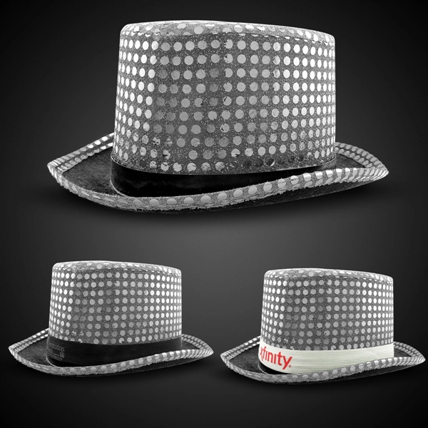 Sequined top hat with imprintable hat band.... from ASI 42016 Brighter Promotions Inc / Chemical Light™