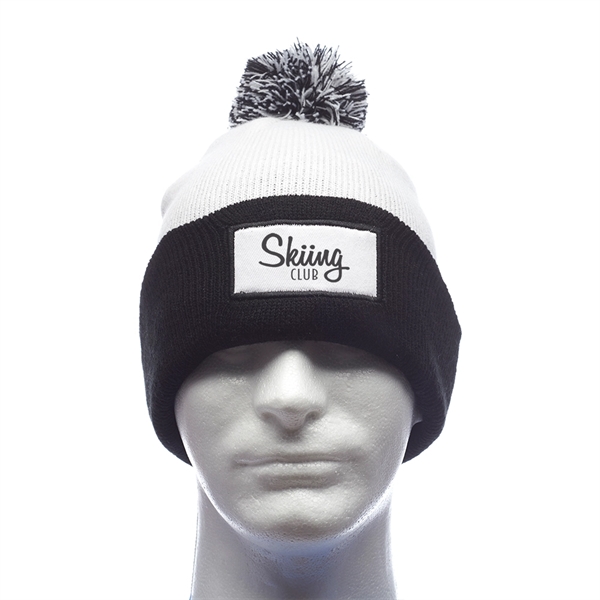 Two tone beanies with white body, colored cuff, matching pompom and... from ASI 39552 BEL Promo