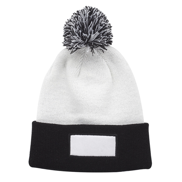 Two tone beanies with white body, colored cuff, matching pompom and... from ASI 39552 BEL Promo