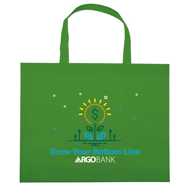 Budget non woven tote with heat-sealed handles.... from ASI 37940 Bag Makers Inc