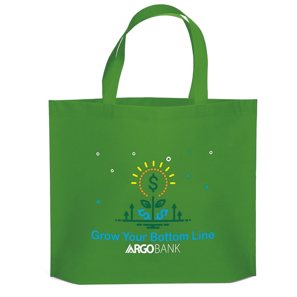 Budget non woven tote with heat-sealed handles.... from ASI 37940 Bag Makers Inc