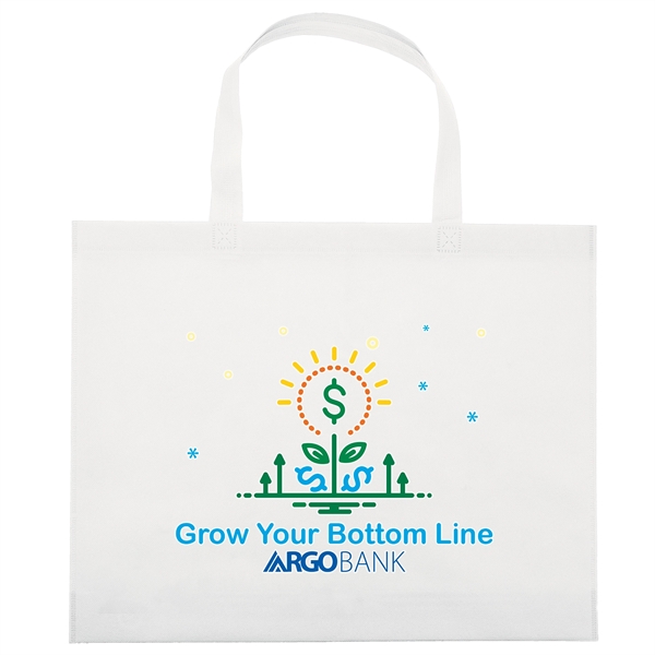 Budget non woven tote with heat-sealed handles.... from ASI 37940 Bag Makers Inc