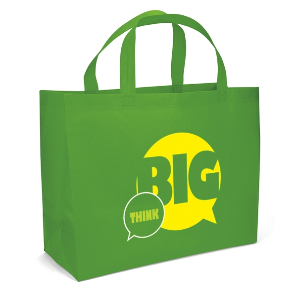 Non woven budget tote with heat-sealed handles.... from ASI 37940 Bag Makers Inc