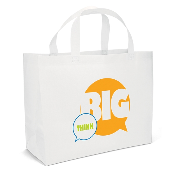Non woven budget tote with heat-sealed handles.... from ASI 37940 Bag Makers Inc