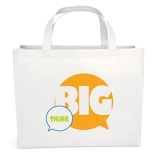 Non woven budget tote with heat-sealed handles.... from ASI 37940 Bag Makers Inc