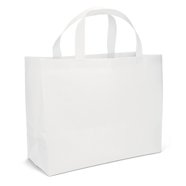 Non woven budget tote with heat-sealed handles.... from ASI 37940 Bag Makers Inc