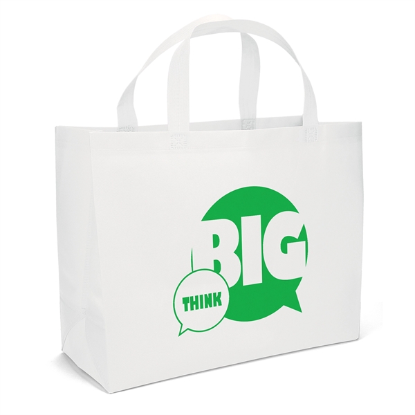 Non woven budget tote with heat-sealed handles.... from ASI 37940 Bag Makers Inc