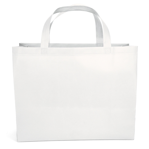 Non woven budget tote with heat-sealed handles.... from ASI 37940 Bag Makers Inc