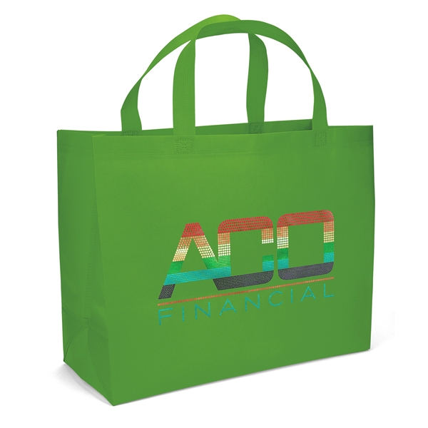 Non woven budget tote with heat-sealed handles.... from ASI 37940 Bag Makers Inc