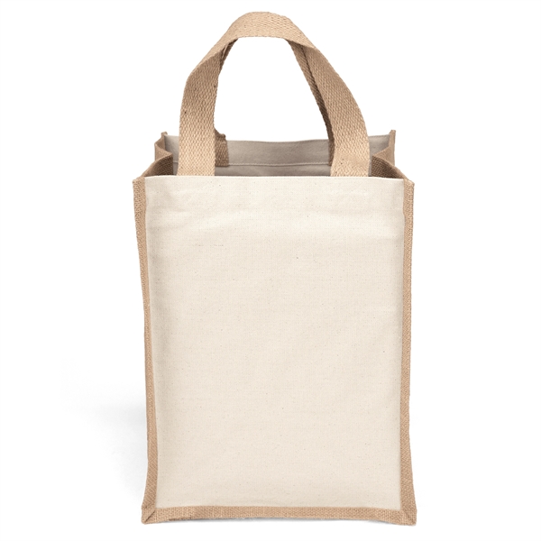 Cotton/jute natural tote with 1 1/4"W x 15" long handle.... from ASI 37940 Bag Makers Inc