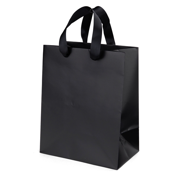 Matte Eurotote made with matte-laminated paper and ribbon handle measures 3/4"W... from ASI 37940 Bag Makers Inc