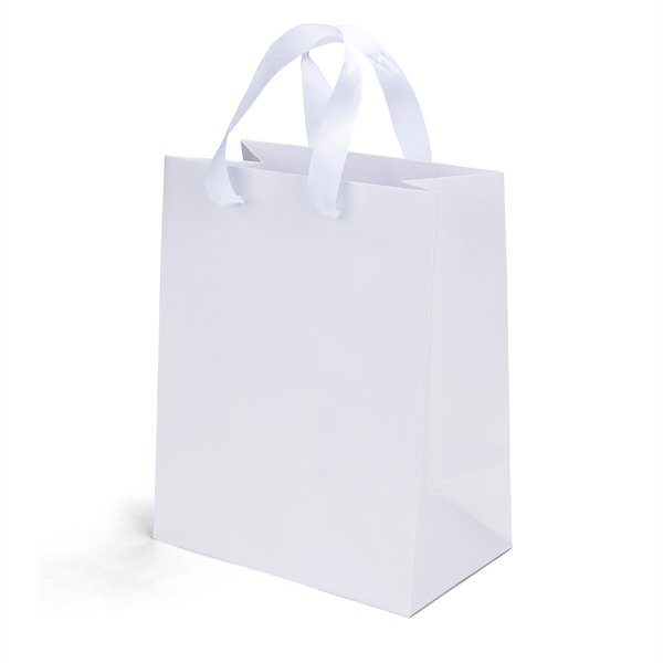 Matte Eurotote made with matte-laminated paper and ribbon handle measures 3/4"W... from ASI 37940 Bag Makers Inc
