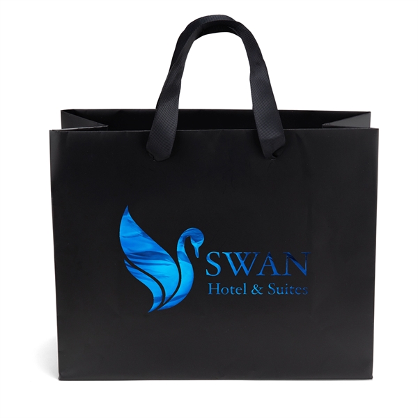 Ribbon handle matte Eurotote with fold-over top. Handles measure 3/4"W x... from ASI 37940 Bag Makers Inc