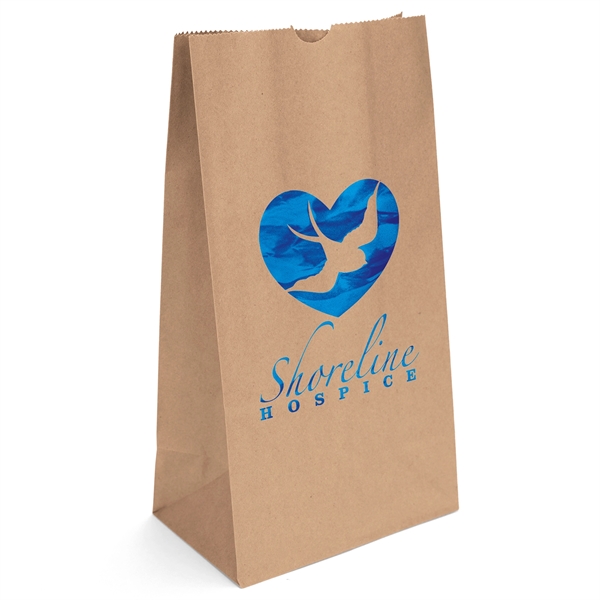 12# S.O.S. paper bag with serrated cut top and side gusset.... from ASI 37940 Bag Makers Inc