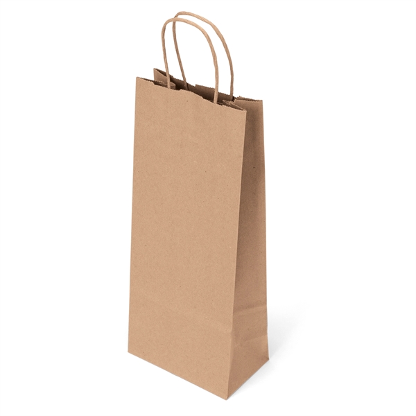 Eco-friendly brown kraft paper shopper wine bag with twisted paper handles... from ASI 37940 Bag Makers Inc