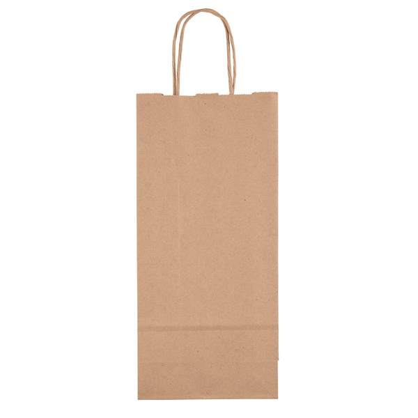 Eco-friendly brown kraft paper shopper wine bag with twisted paper handles... from ASI 37940 Bag Makers Inc