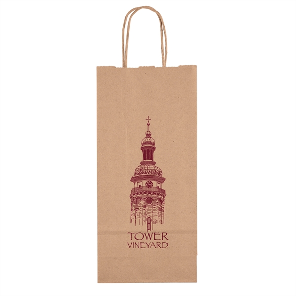 Eco-friendly brown kraft paper shopper wine bag with twisted paper handles... from ASI 37940 Bag Makers Inc