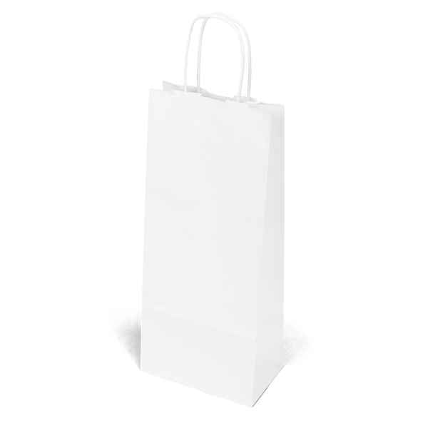 White kraft paper shopper wine bag with twisted paper handles and... from ASI 37940 Bag Makers Inc