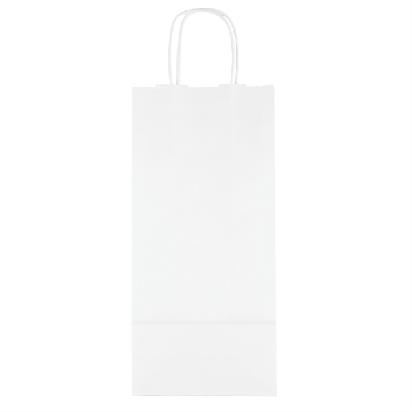 White kraft paper shopper wine bag with twisted paper handles and... from ASI 37940 Bag Makers Inc