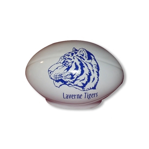 White porcelain football shaped bank 5 1/4"long.... from ASI 68878 Mar's Line / Mar's Promotions / MAR's Line Mars China Collection