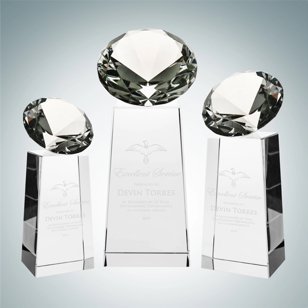 The Clear Diamond Tower Award features a multi-faceted crystal diamond that... from ASI 47791 Best Deal Awards