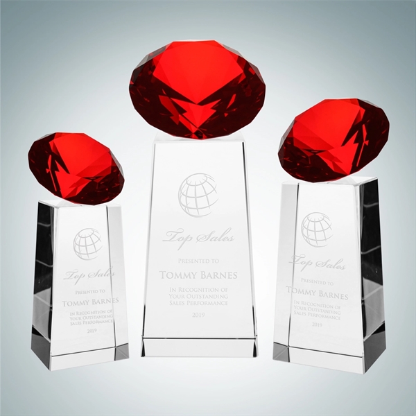 The Red Diamond Tower Award features a multi-faceted crystal diamond that... from ASI 47791 Best Deal Awards