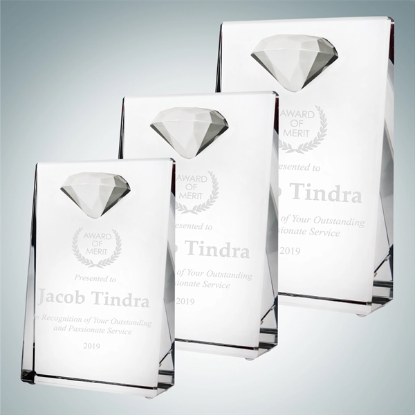This Vertical Rectangle Plaque with Diamond Accent features a sleek and... from ASI 47791 Best Deal Awards