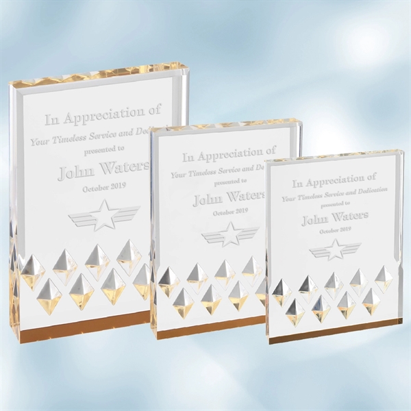 This Acrylic Gold Diamond Mirage Award Plate is often given in... from ASI 47791 Best Deal Awards