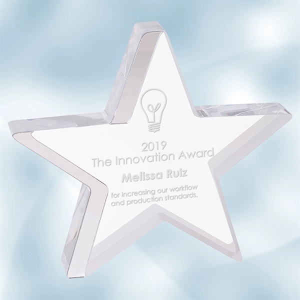 This beautiful Acrylic Star Award and Trophy with a Silver Edge... from ASI 47791 Best Deal Awards