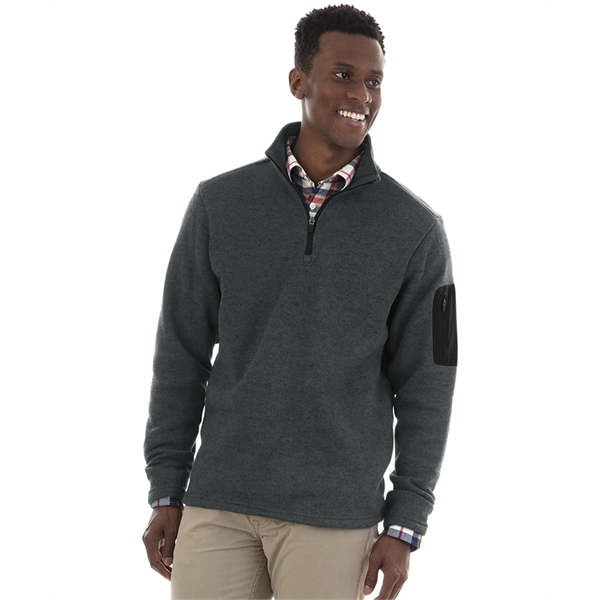 Men's 100% polyester heathered fleece with zippered pocket on sleeve.... from ASI 44620 Charles River Apparel