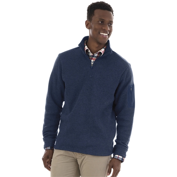 Men's 100% polyester heathered fleece with zippered pocket on sleeve.... from ASI 44620 Charles River Apparel
