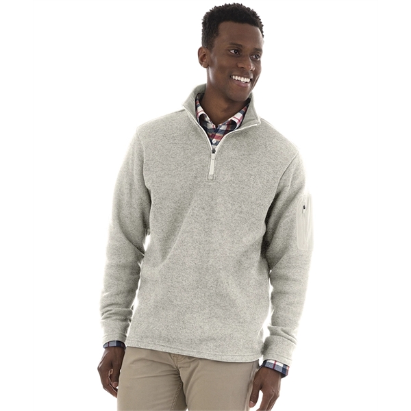 Men's 100% polyester heathered fleece with zippered pocket on sleeve.... from ASI 44620 Charles River Apparel