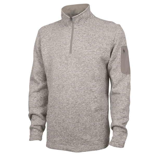 Men's 100% polyester heathered fleece with zippered pocket on sleeve.... from ASI 44620 Charles River Apparel