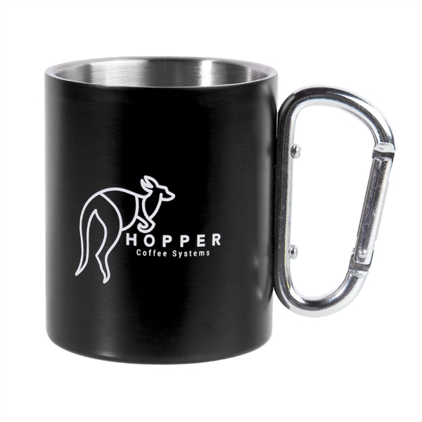 10 oz. stainless steel mug with carabiner clip handle.... from ASI 62088 IDProductsource